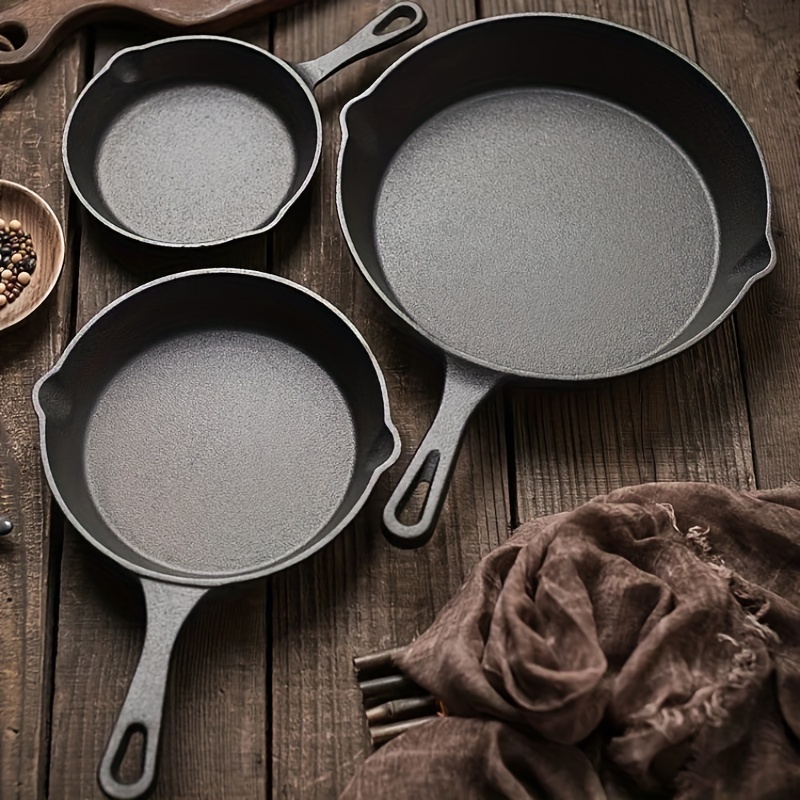 

Versatile Cast Set - Non-stick, Perfect For Steaks & Eggs, Compatible With Gas & Induction Cooktops, Ideal For Outdoor Camping & Home Kitchen Use - 5", 6", 7" Sizes Available