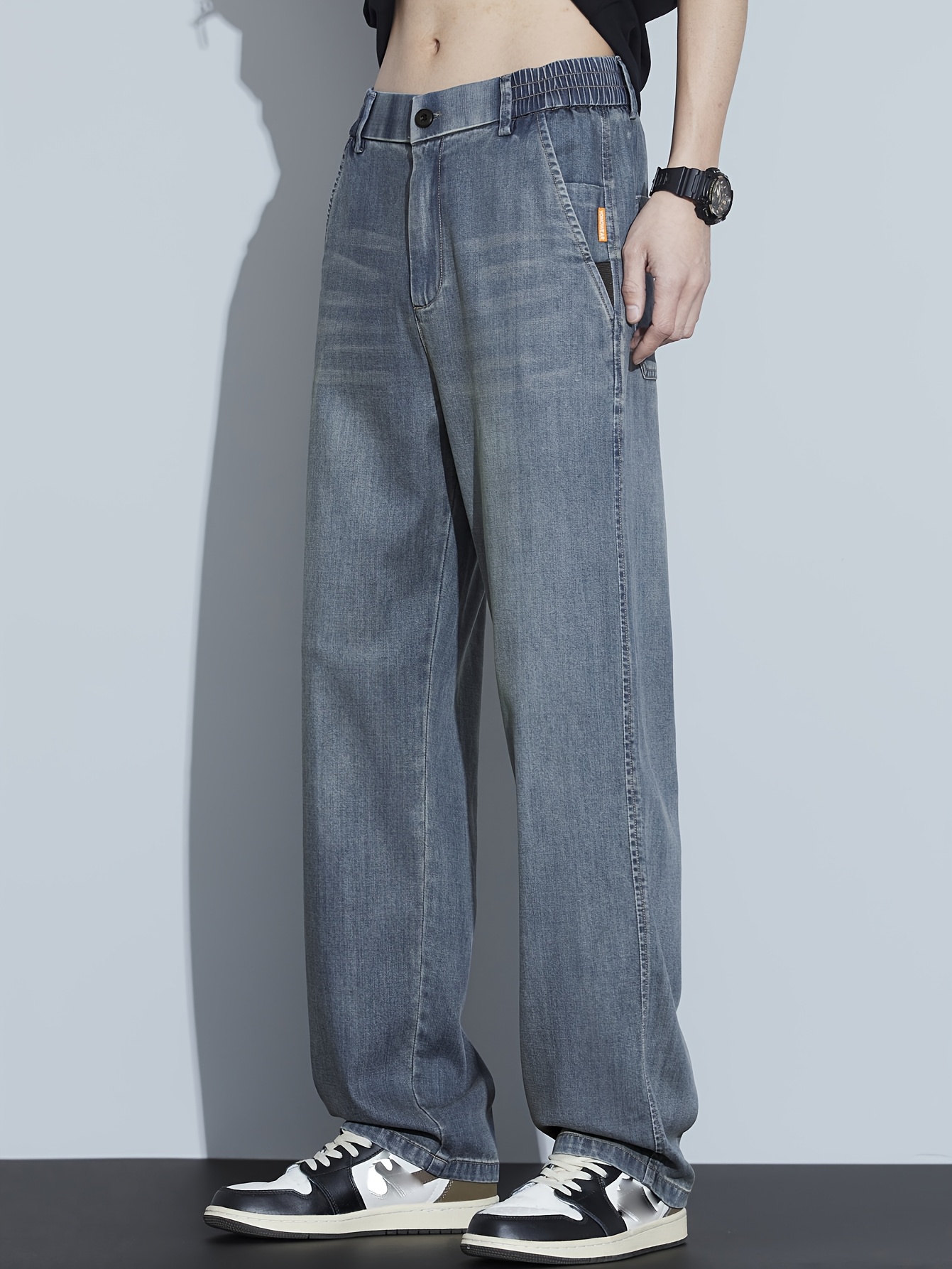ORANDESIGNE Jeans Homme Coupe Droite Stretch - Pantalon Denim Slim Confortable Travail Décontracté