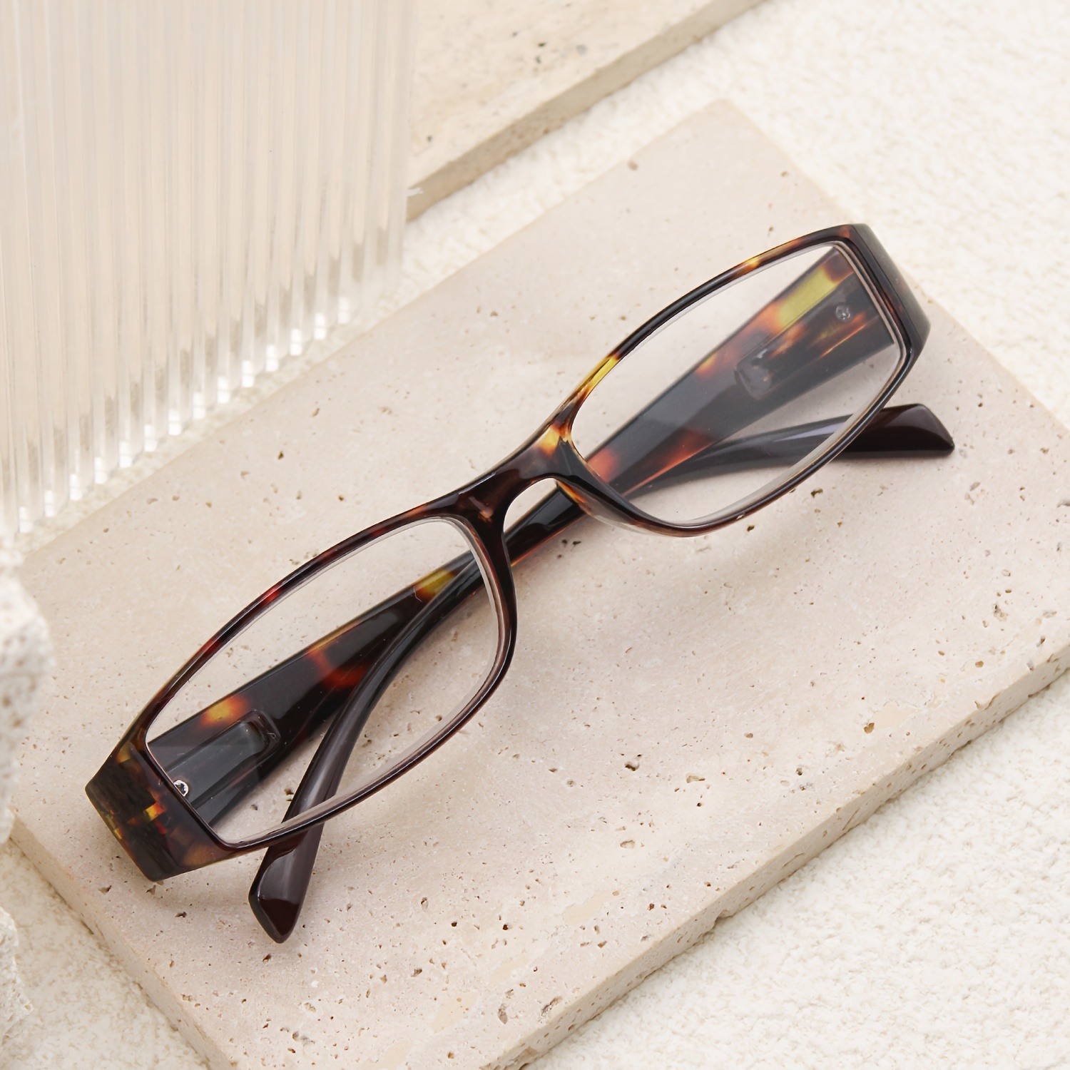 Retro Tortoiseshell Narrow Frame Reading Glasses, Slim Design