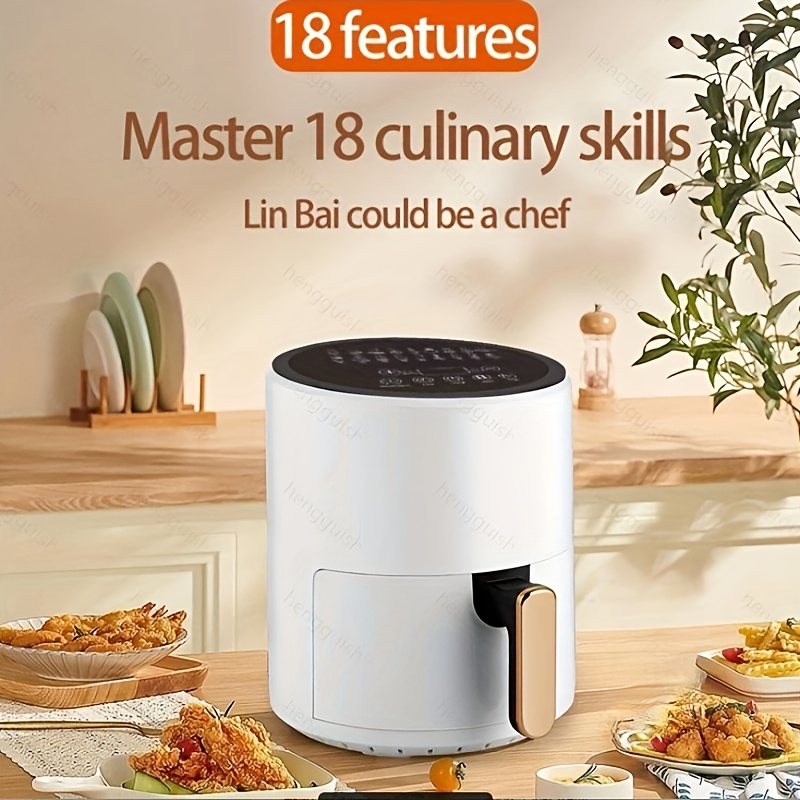 

American Fryer, 6l Oil- Screen Air Fryer Oven, With Built-in Safety Device For Hot Air Fryer, Multifunctional White Fryer, Baking