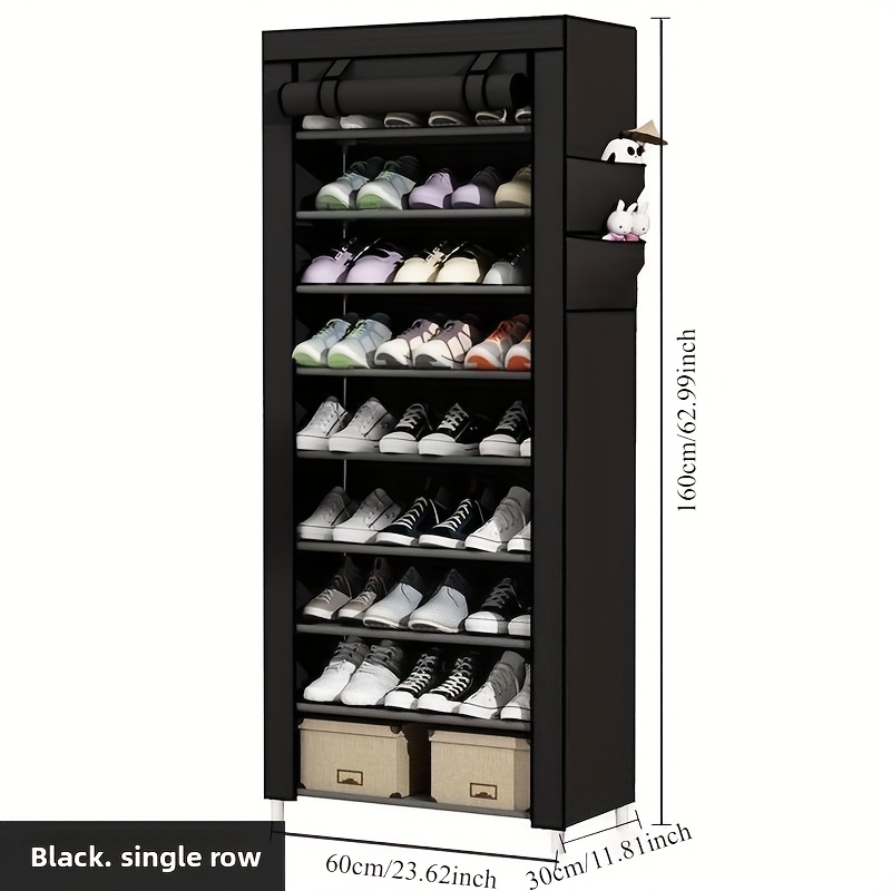 E-shop Modernes und minimalistisches Schuhregal mit zehn Fächern, mit einer natürlichen Textur. Dieses faltbare Schuhregal mit zehn Fächern bietet
