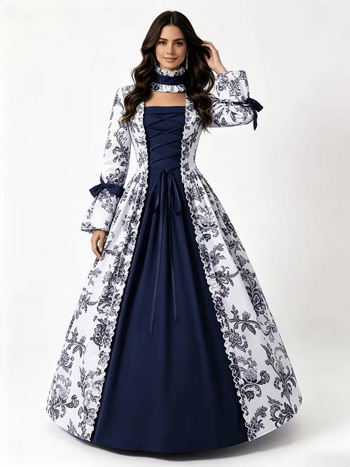 item picture womens multicolor retro medieval court dress skirt suitable for festive parties stage plays and costume performances