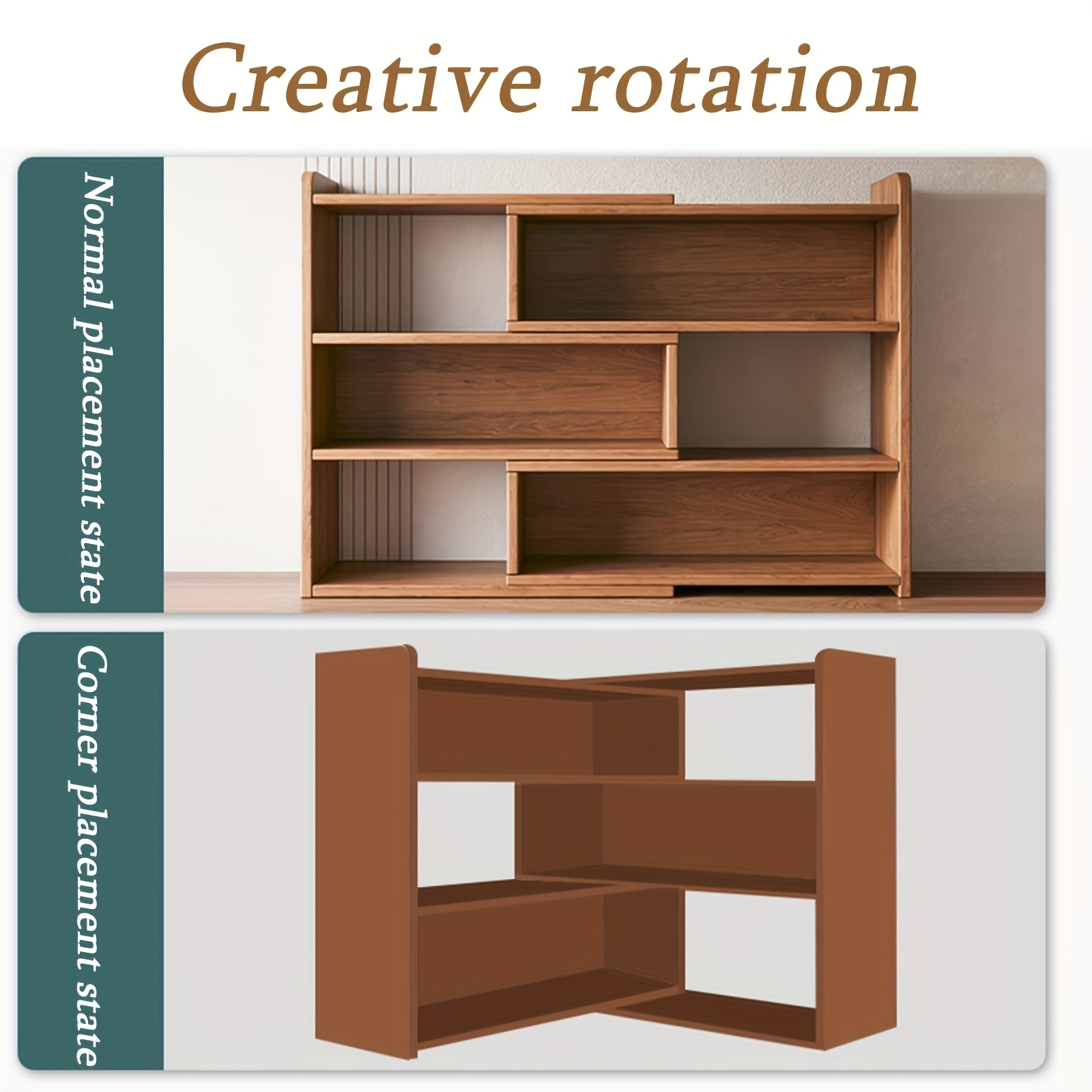 3 tier wooden desktop bookshelf vertical storage organizer for office and wood bookshelf for books and accessories freestanding design independent structure bookshelve details 4