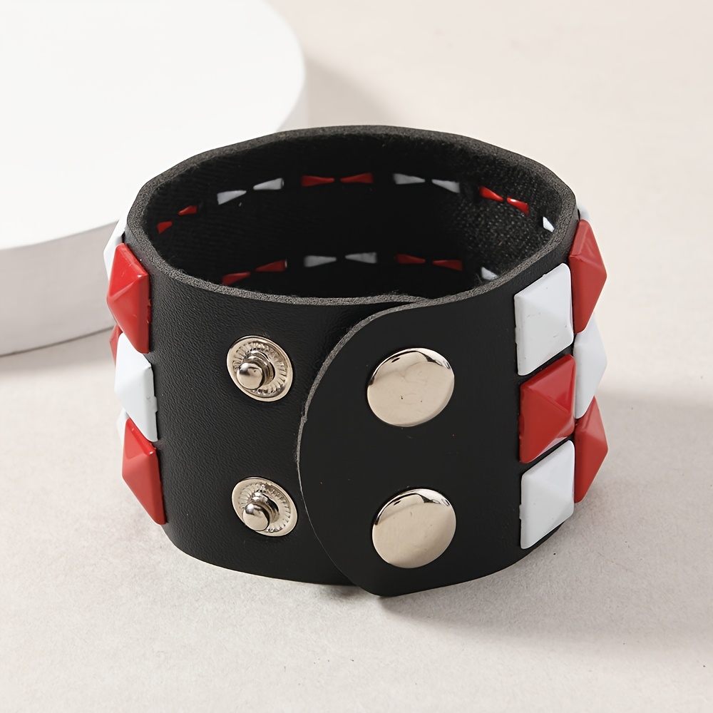 PU Fashion Bracelet with Multicolor Square Buckle, Unisex