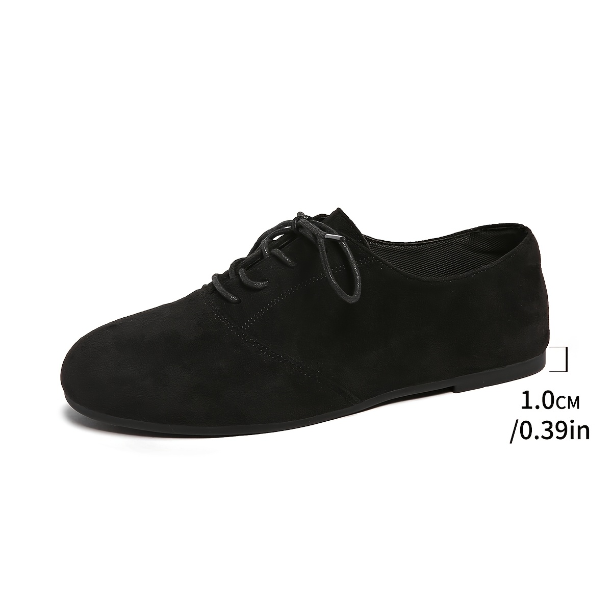 TEMU Women's Plain Flat Loafer Lace-up Flat Shoe, Women Shoes
