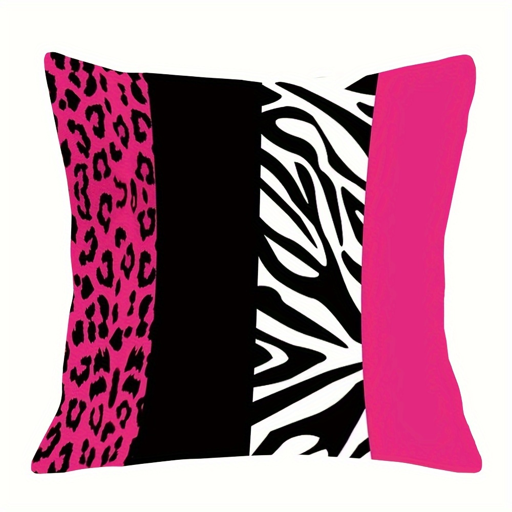 

1pc, Short Plush Single Sided Printing, 18x18 Inch, And Leopard Animal, For Couch Sofa Cushion Cover Home Decor, Room, Bedroom Decoration, Cushion Is Not Included