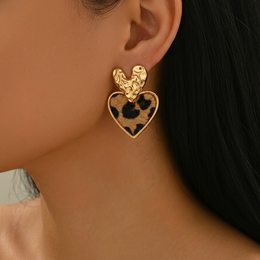 Women's Valentine'S Day Stud Earrings, Geometric Heart Design