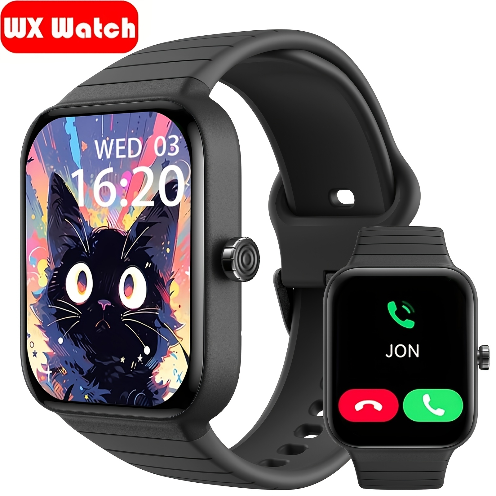 TEMU Montre Connectée Écran Tactile Complet 1.83" avec Alexa pour Femmes et Hommes, Fil, Plus de 105 Modes Sportifs, Suivi Santé & Sommeil 24h/24 et