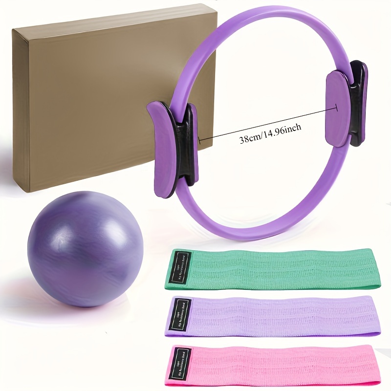 

Premium Anti-deformation 14\" Pilates With Dual Padded Handles - Includes Resistant Mini Ball & - Fitness & Training Equipment - Suitable For All