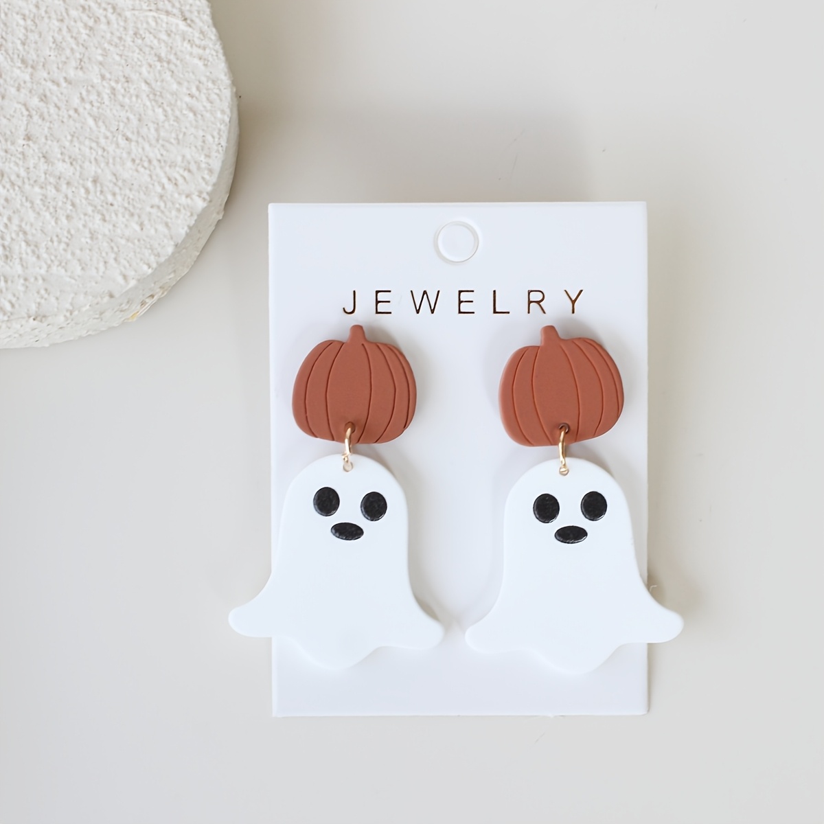 Women's Halloween Pumpkin Ghost Acrylic Drop Earrings, Cute Design