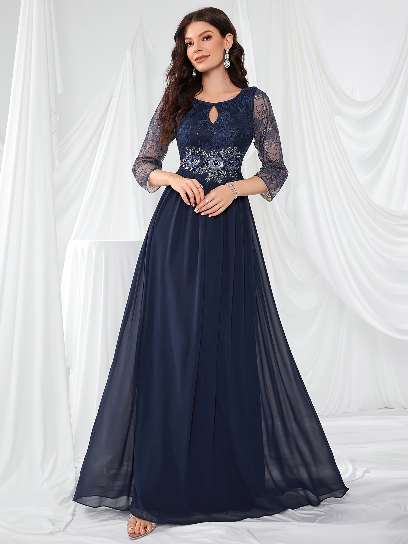 cut floral pattern elegant directional womens round - Temu Oman