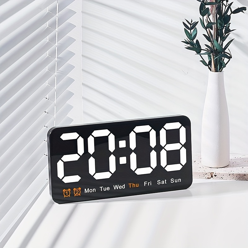 

Simple Large Screen Hanging Dual Clock Living Room Clock Temperature Date Week Multifunction Alarm Clock Led Clock