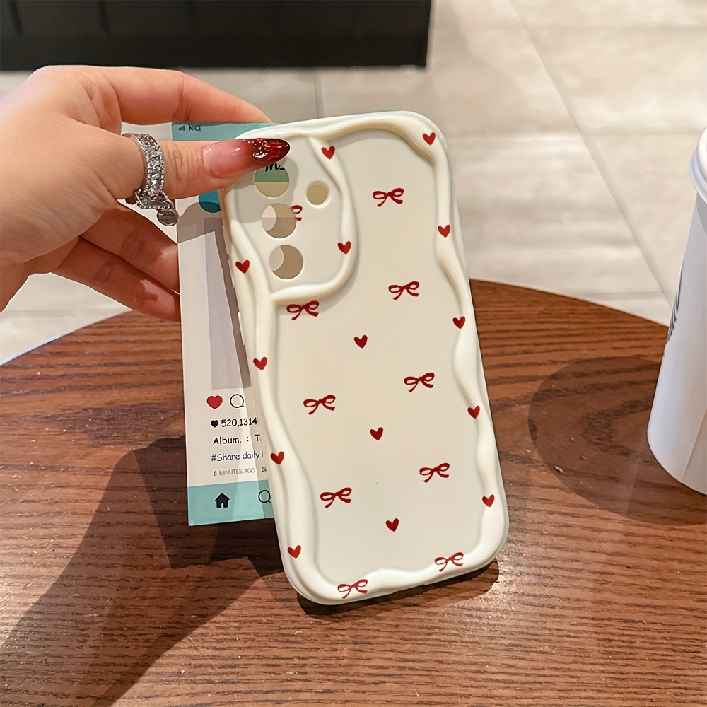 korean se rosa schleifen herz handyhlle for samsung - Temu Austria