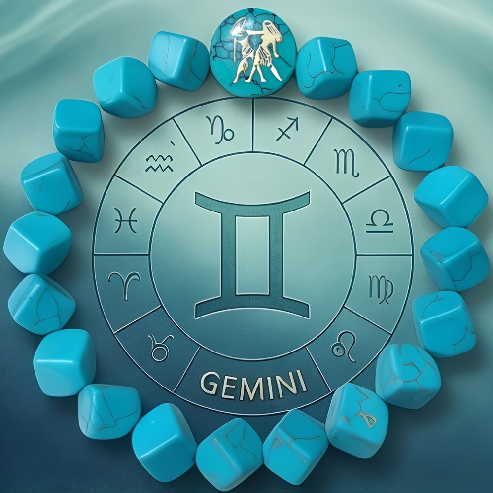 Unique 12 Constellations Blue Stone Bracelet for Men