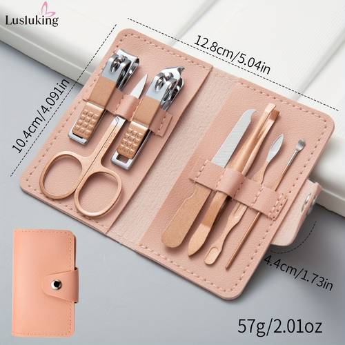ensemble de coupe-ongles 7 pièces en acier inoxydable de haute qualité – kit de manucure avec pince à cuticules, outils de soin des ongles personnels et les