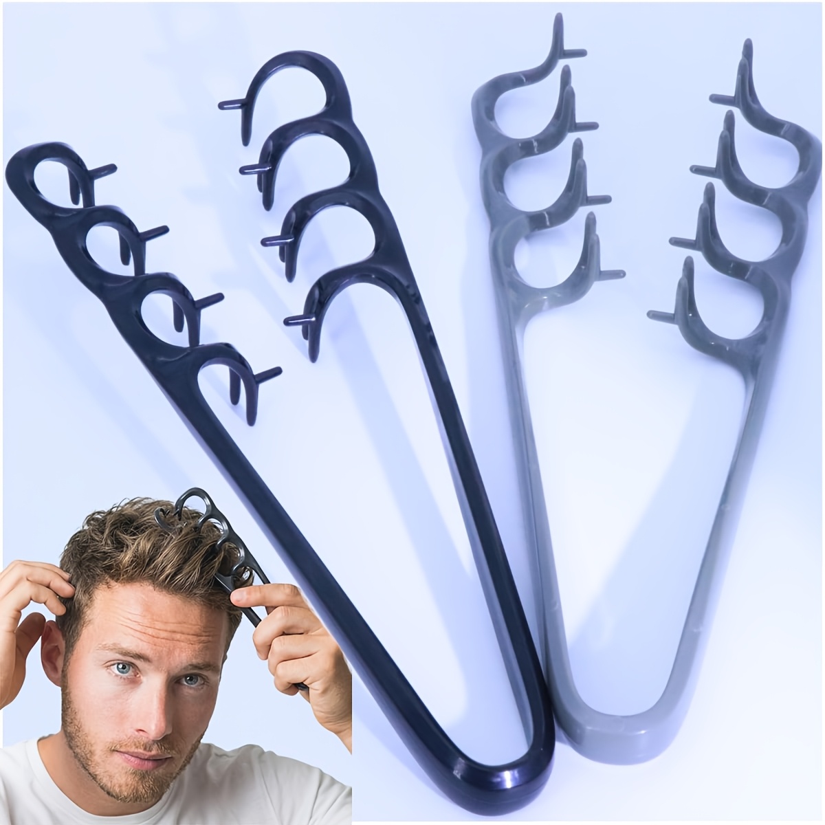 TEMU 2pcs Textured Combs, Bulk Wide-tooth Hair Combs, Upgraded Equipment For Root Volume Enhancement, Barber's Wide And Fine-tooth Comb Set, Textured