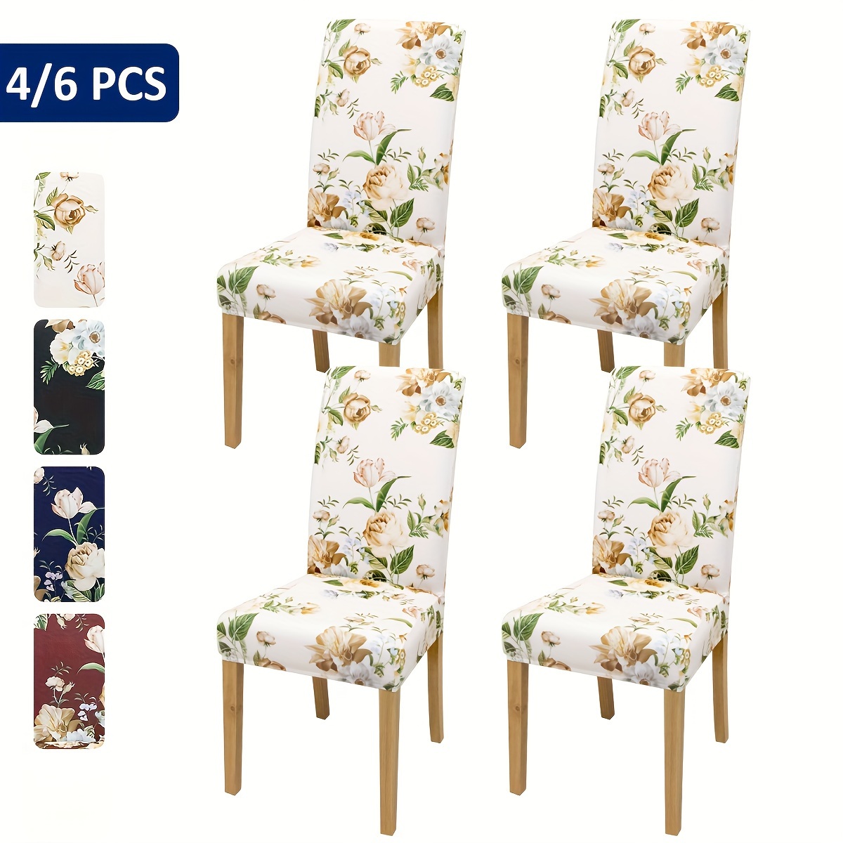 

4/6pcs Spring/ Restaurant Chair Covers Furniture Home Decoration Holiday Restaurant Living Room Kitchen Dining Chair Covers