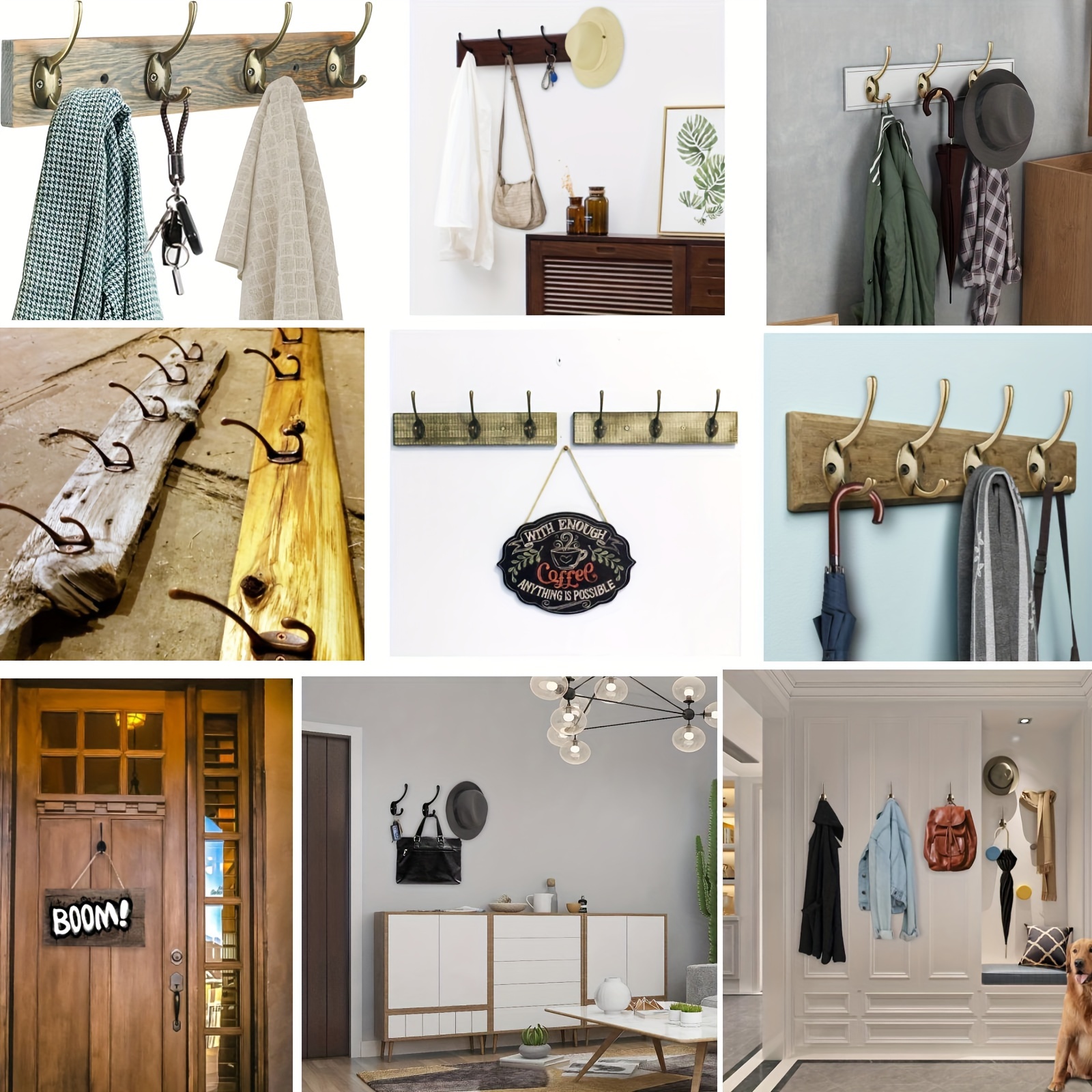 heavy duty hooks wall mounted coat rack bronze Temu Germany