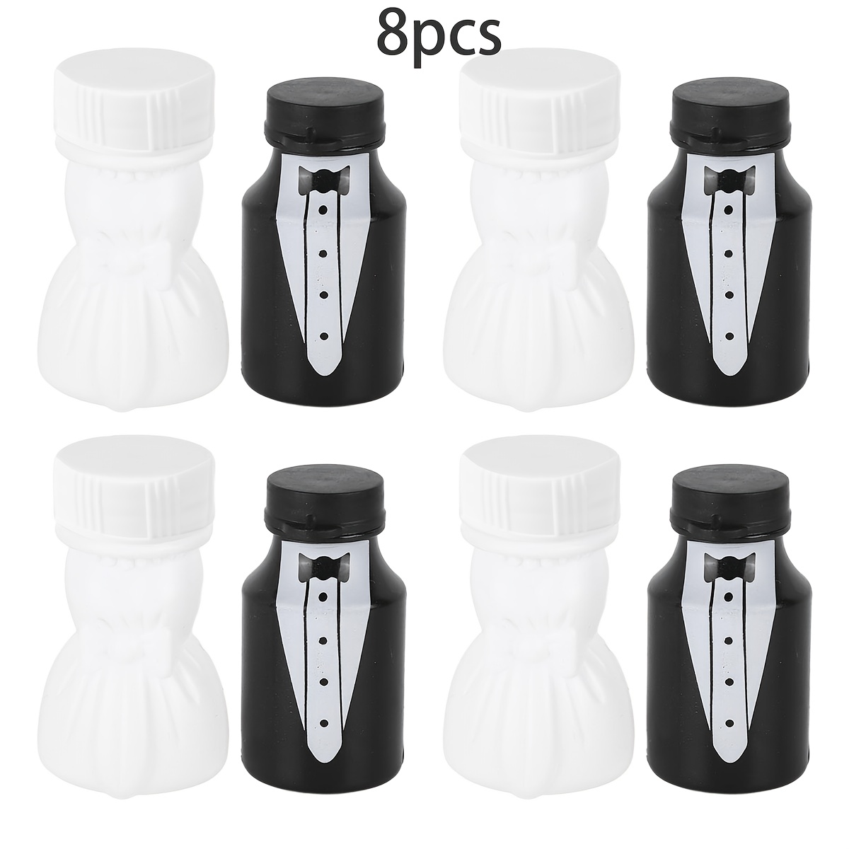Mini Wedding Plastic Bubble Bottles, Black Groom Design Bubble Bottle Party Wedding, Suitable For Anniversary, Engagement, Bridal, Celebration, Valentine's Day, Birthday Party Decoration Supplies