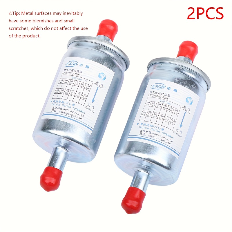 TEMU 2 stuks LPG CNG GPL Filters voor Alle Typen Aardgas en Vloeibaar Gas, Dubbel Brandstofvoertuig LPG Filterbeker