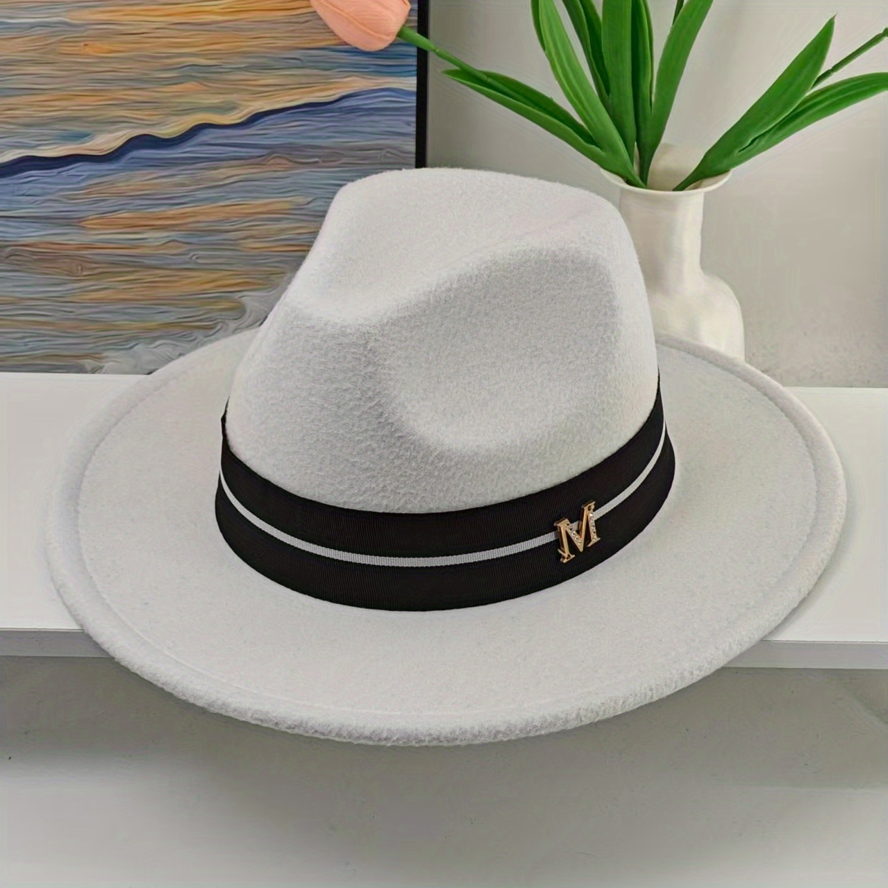 Image of 【small Size】vintage Felt Hat With M-label - Elegant Classic For Travel, Events & Christmas/graduation Gifts - Hand Washable Durable For All-purpose Accessory (featherless Design)