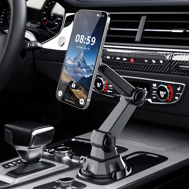 TEMU Magnetic Phone Holder For Car Cup - Durable And Adjustable Mount With 360° Rotation, Powerful Magnet, Secure Positioning, -hand Use, Compatible