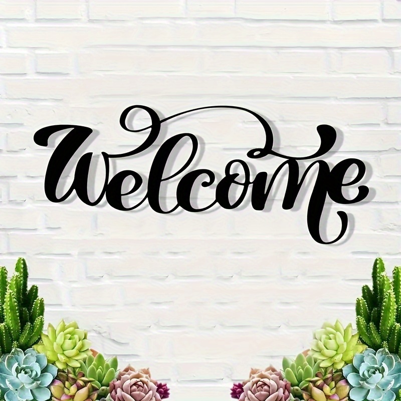 

Welcome Metal Wall Art Sign - Iron Decorative Welcome Plaque For Home And Garden - Perfect Housewarming, Wedding, Or Family Gift - Ideal For Outdoor And Indoor Use