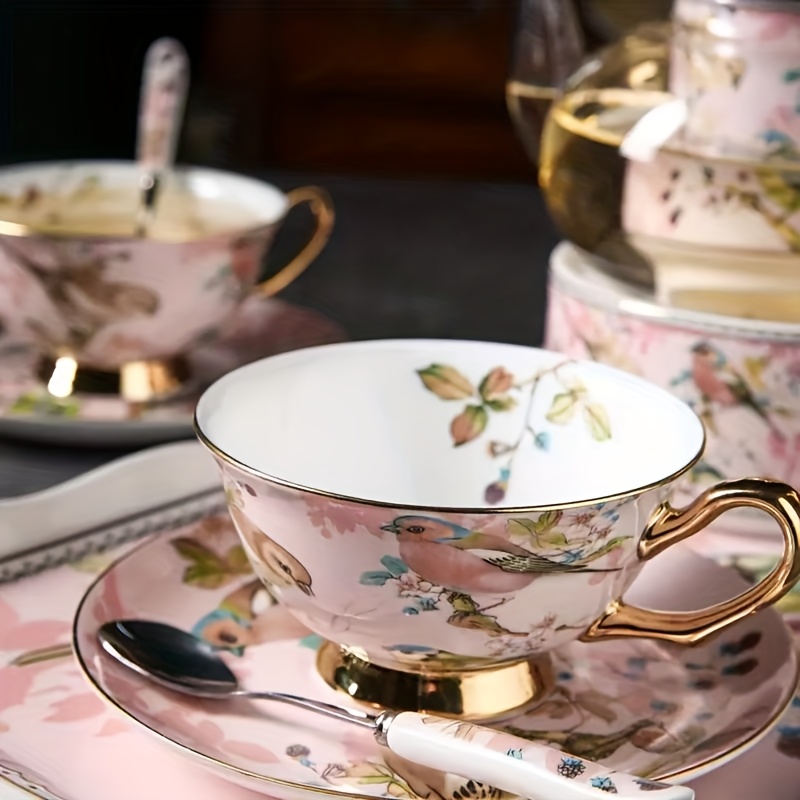 Service à café 10 tasses + soucoupes Oiseaux exotiques Théodore Haviland Limoges - Vendu