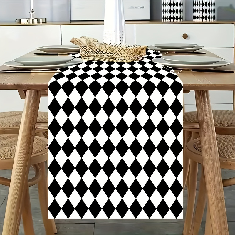 

1pc, Table Runner, Simple Modern Style Buffalo Checkered Pattern Table Runner, Home Kitchen Table Decor, Holiday Party Decoration, Restaurant Decoration