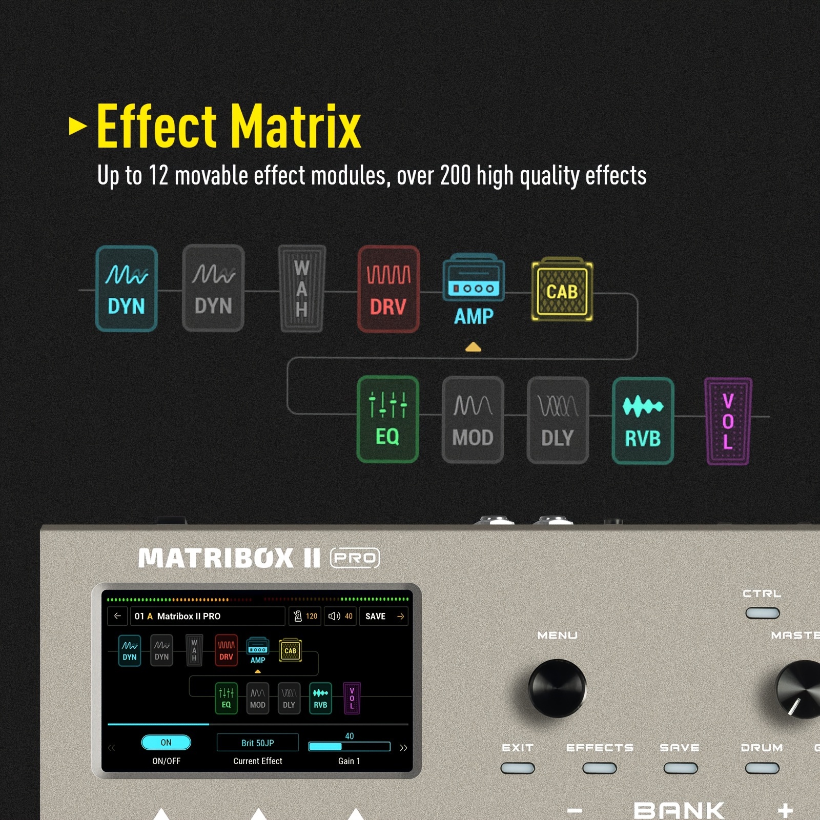 SONICAKE Matribox II Pro Guitar & Bass Amp Modeling Multi-Effects... product image 2