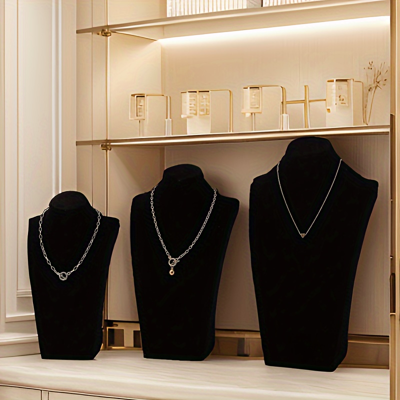 

1pc Black Velvet Portrait Mannequin Display Stand Premium Velvet Necklace Holder Jewelry Stand Portrait Pendant Display Stand Jewelry Jewelry Photography Props