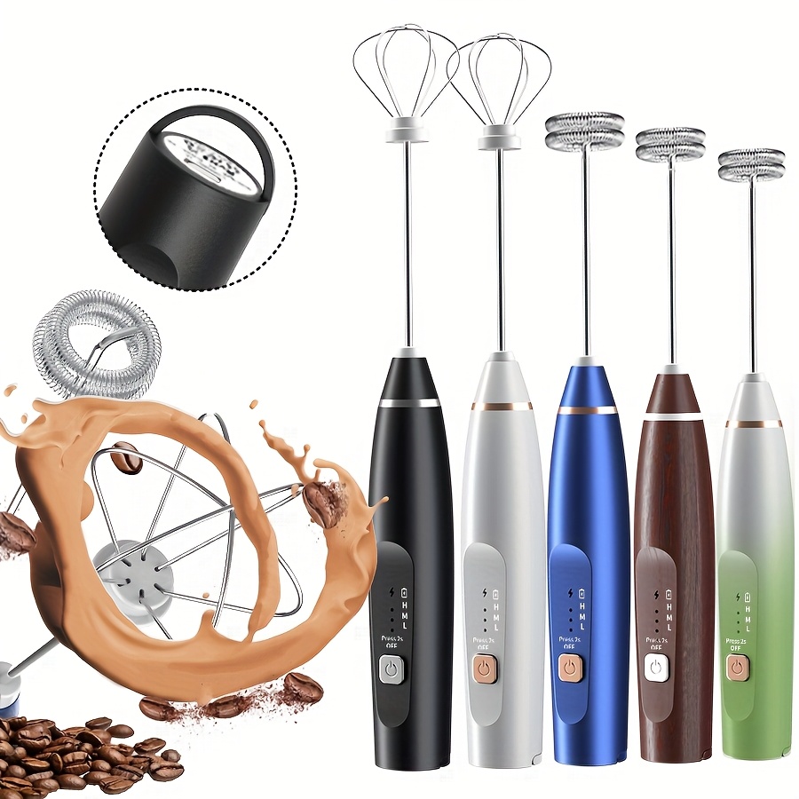 Mousseur à Lait Électrique Portable Rechargeable - 3 Vitesses Pour Cappuccino, Latte, Matcha, Chocolat Chaud - Ultra Pratique !