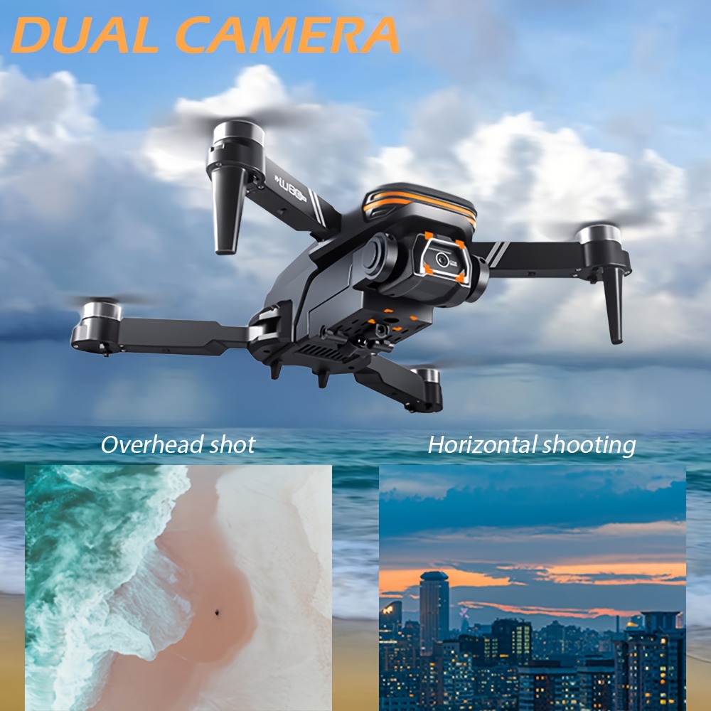 Dron LU80 z przepływem optycznym, pilot zdalnego sterowania z ekranem, podwójna kamera ESC | Silnik bezszczotkowy, pozycjonowanie strumieniem świetlnym | Inteligentne unikanie przeszkód, ćwiczenie akrobacji jednym przyciskiem | Składany quadkopter | Prezent dla początkujących, prezent urodzinowy, mini dron z kamerą, dron ze skrzydłami ochronnymi do latania w pomieszczeniu, rekreacyjny dron, łatwy przenośny kwadrokopter lekkiej konstrukcji