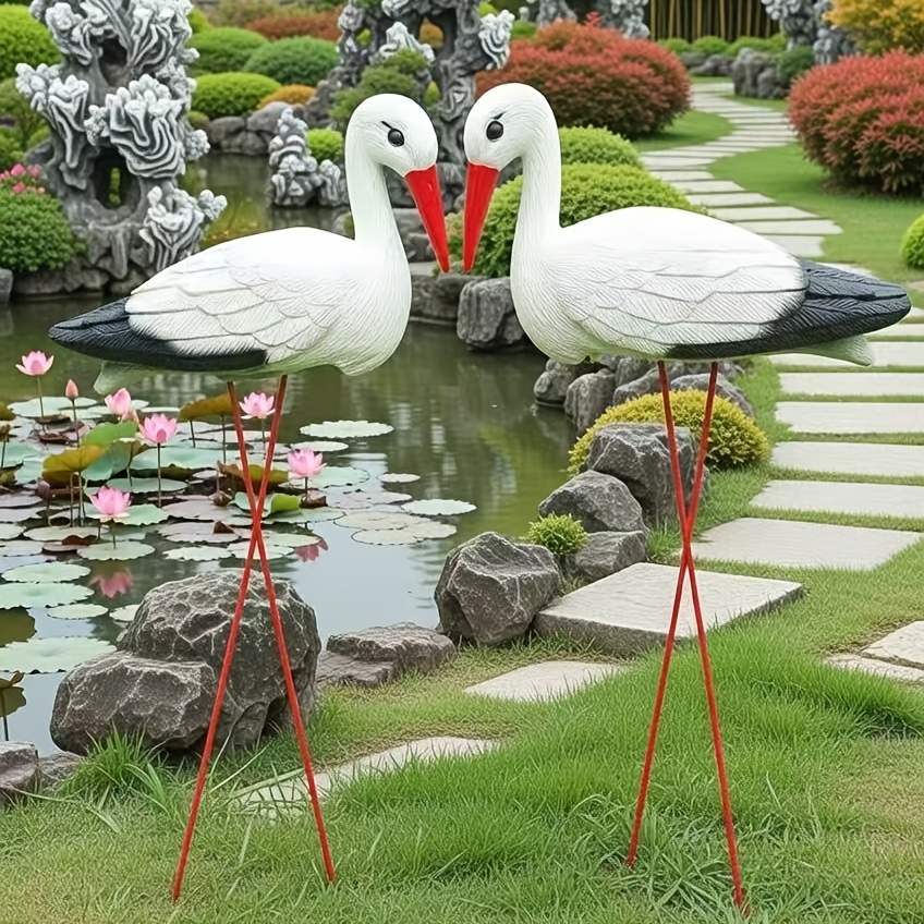 E-shop Robuste dekorative Plastikstatue kleinen weißen Schwanes für den Außen- und Innenbereich, wetterbeständig, geeignet für Gärten, Terrassen und