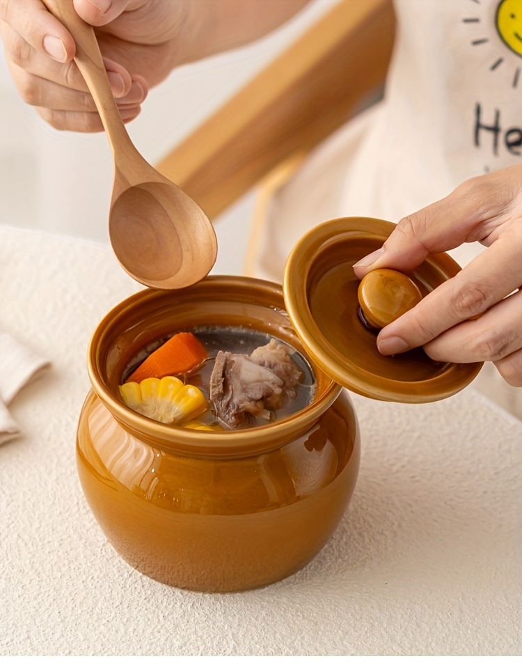 1  color ceramic stew pot with lid leakproof   soup egg steamer for single serving ideal for healthy cooking steaming vegetables birds nest at home or restaurant separate cooking soup pot steamer details 5