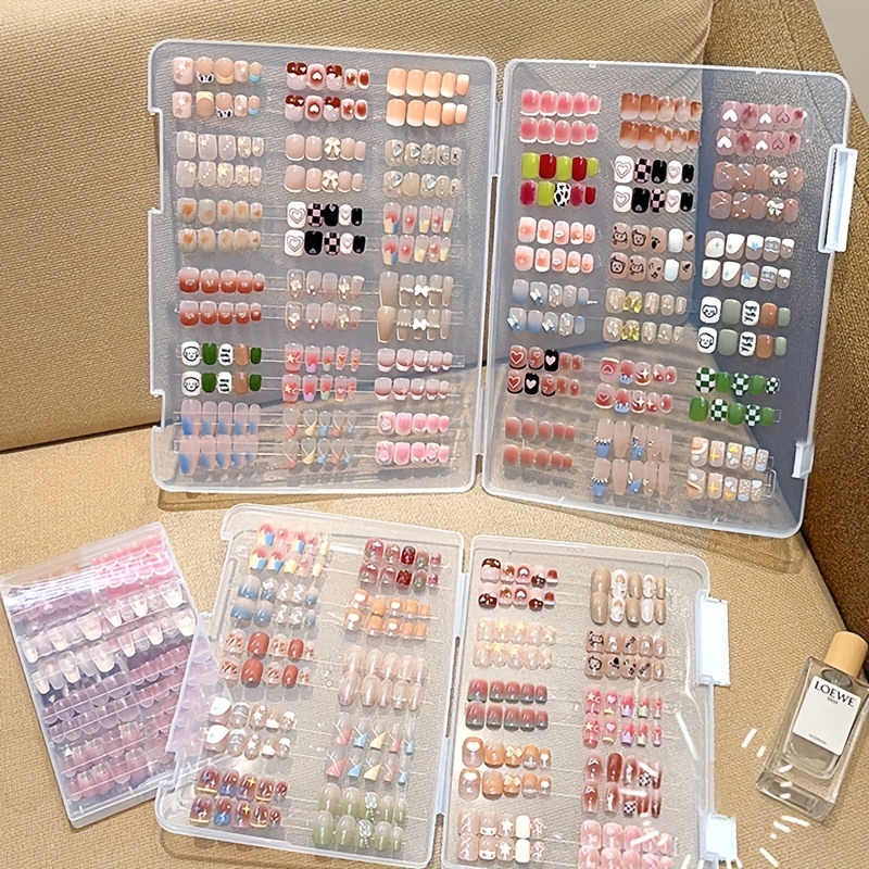 

Large Capacity Clear Nail Art Organizer - Dustproof Storage Box With Lid For Press-on Nails, Samples & Accessories