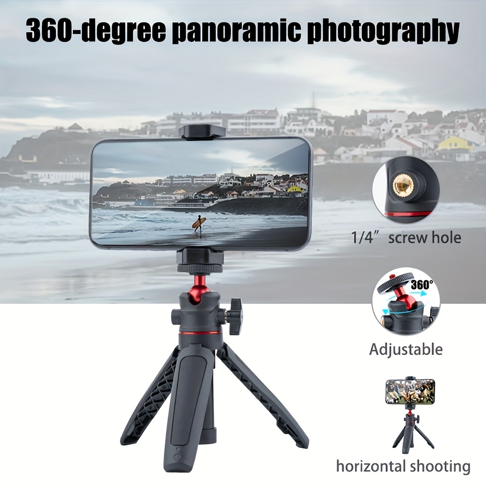 compact selfie stick tripod with handle grip for webcam g7 iii sony zv 1 a6600 cameras portable mini vlogging stand with adjustable legs rubber feet for stability details 2