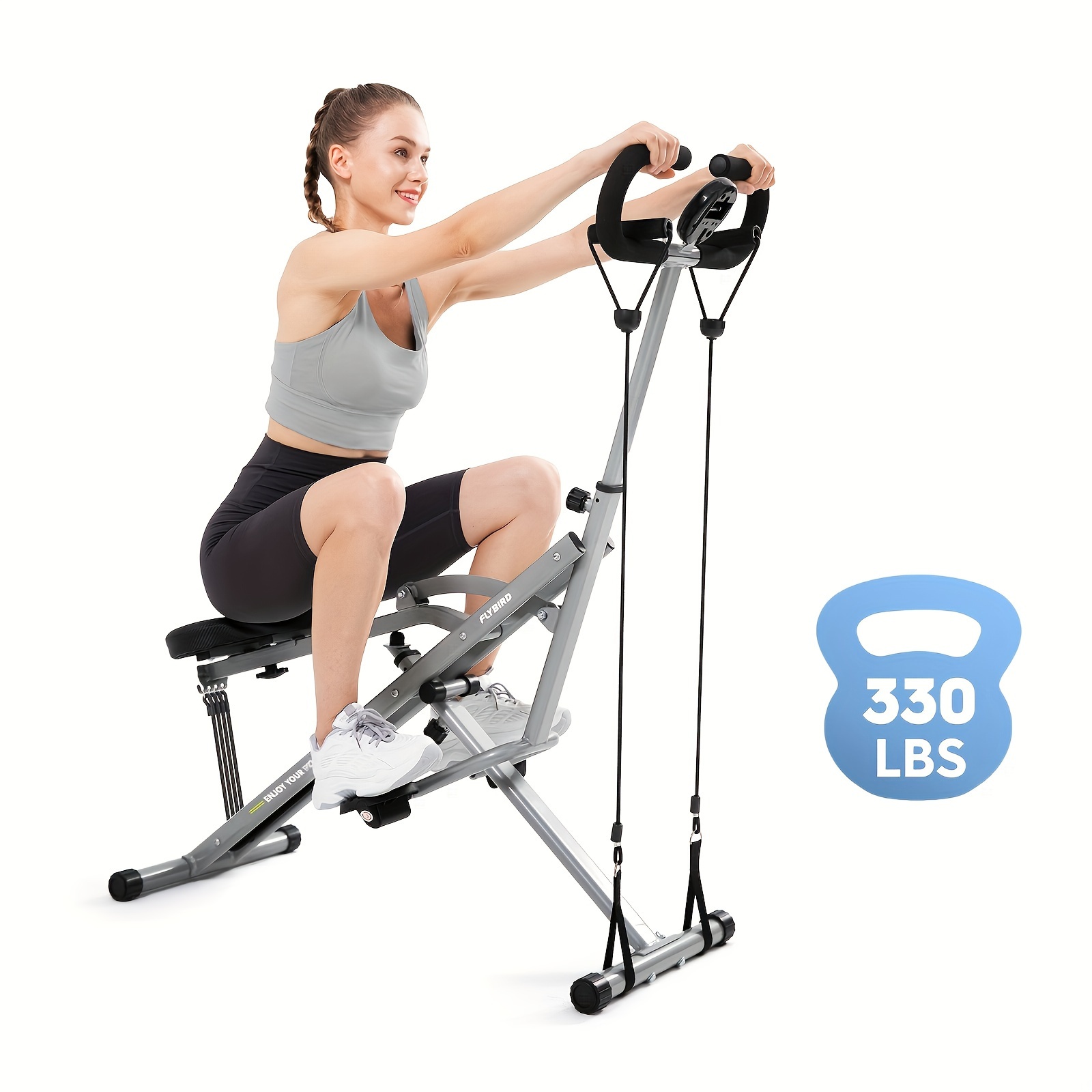 

Flybird Duo Motion Row And Squat Assist Multi-functional Workout Trainer With Adjustable Resistance, Easy Setup & Foldable, Glute & Leg Exercise Machine -