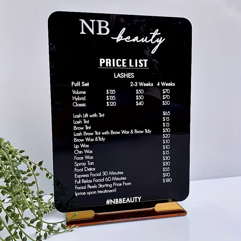 TEMU 2d Flat Acrylic Tag Board, Shop Nail Studio And Salon Desktop Display Classic Board, Suitable For Home And Commercial Decoration, Professional