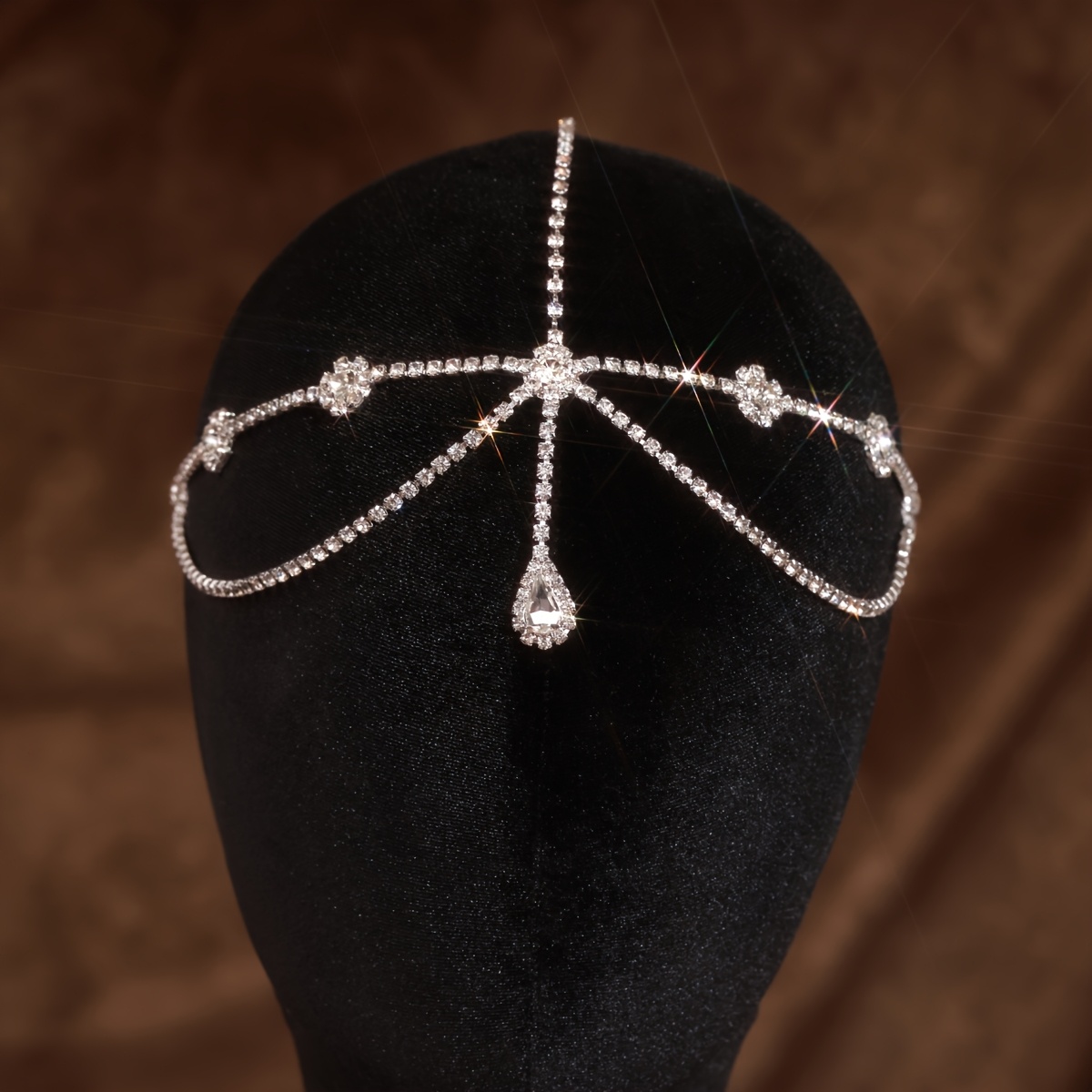 TEMU 1pc Elegante Colgante de Diamantes de para la Cabeza, Cadena para la , Accesorio para el Cabello de Novia, para , Fiestas o Uso Casual