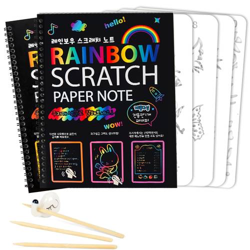 set of 3 scratch art notebooks scratch kit for arts and crafts black scratch notepad for writing ideal for boys and girls aged 3 12 party favors and project games