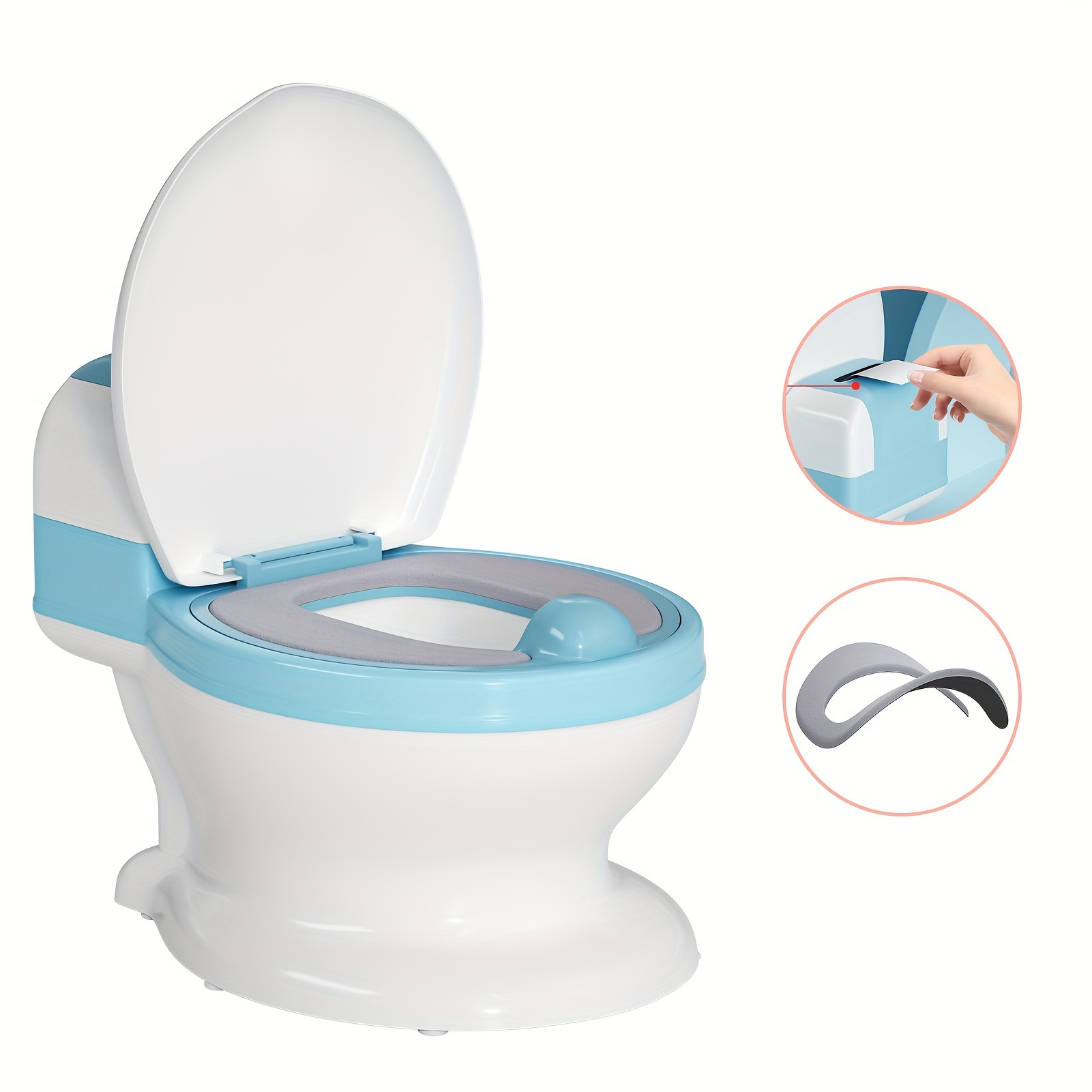 

Toilet Training Toilet, And Soft Seat, Pu Material Cushion, Soft And Tough, Detachable Toilet Pot, Toilet Paper Dispenser And Splash Protection, Anti Slip, Christmas, Thanksgiving Gift