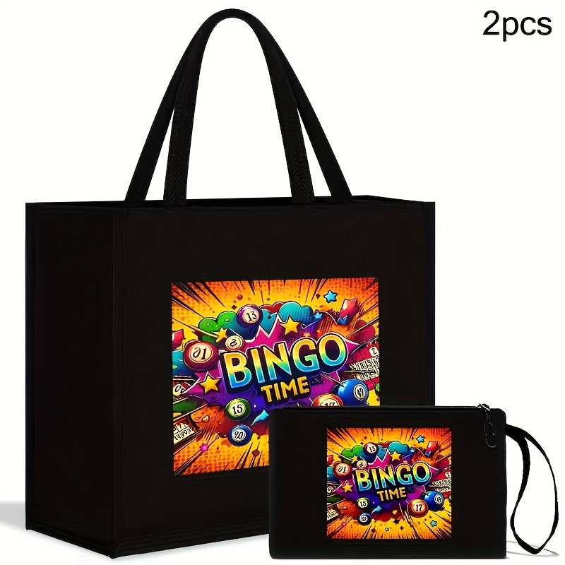 TEMU Set borse tote stampate per donna con , borsa shopping in iuta con pochette per cosmetici, borsa da spiaggia da viaggio portatile - per uso -