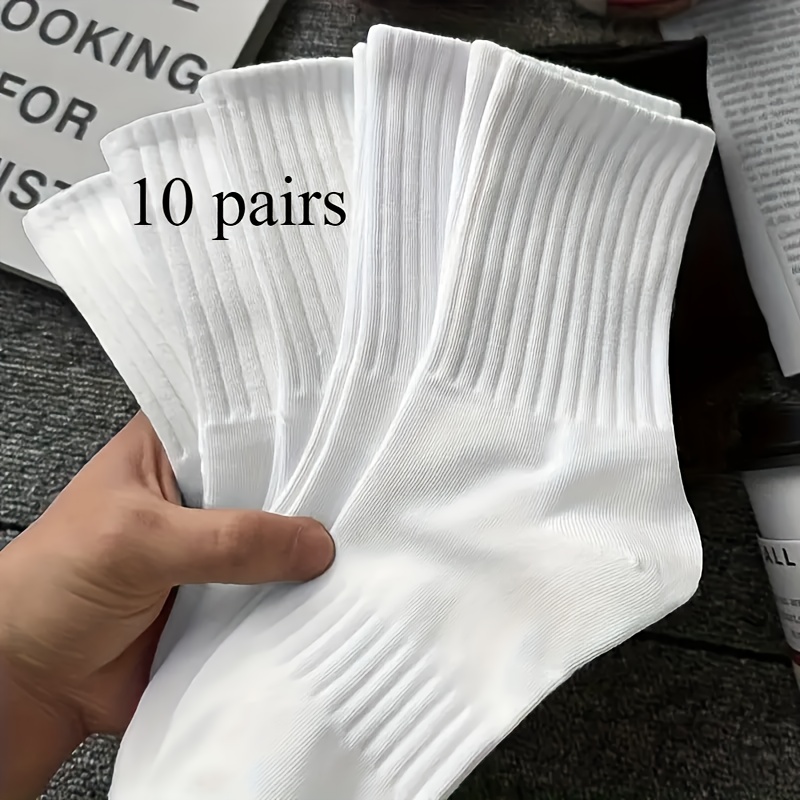 E-shop 5/10 Paar einfarbige gestreifte Socken, bequeme atmungsaktive Söckchen, Sommer-S-Socken für Herren, oberschenkelhohe Socken für Damen
