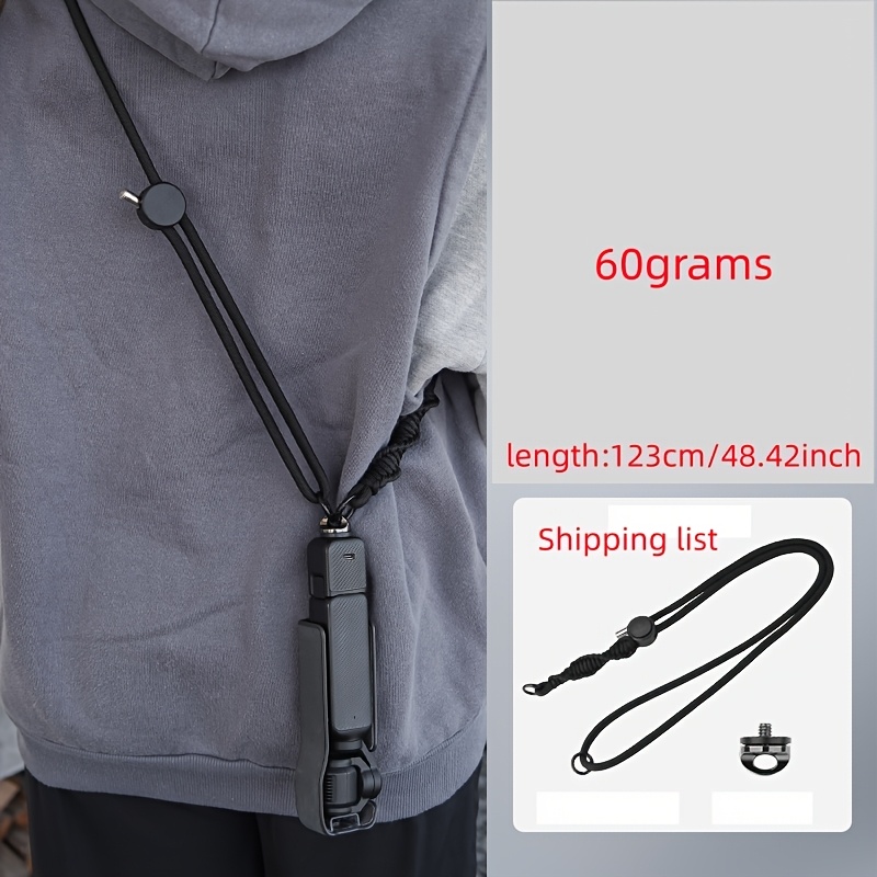 TEMU Accessory Lanyard Pocket Camera Body Strap For Pocket 3/4, Neck Strap, Wearable Body Shoulder Strap Adjustable , Convenient Carrying With 1/4