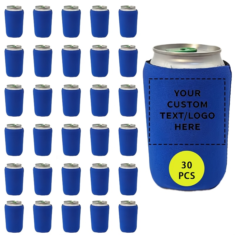 TEMU 30pcs Customizable Insulated Can Sleeves - Personalized Logo/image, Heat And Drop Protection, Non-food Contact Safe, Suitable For Soda Cans,