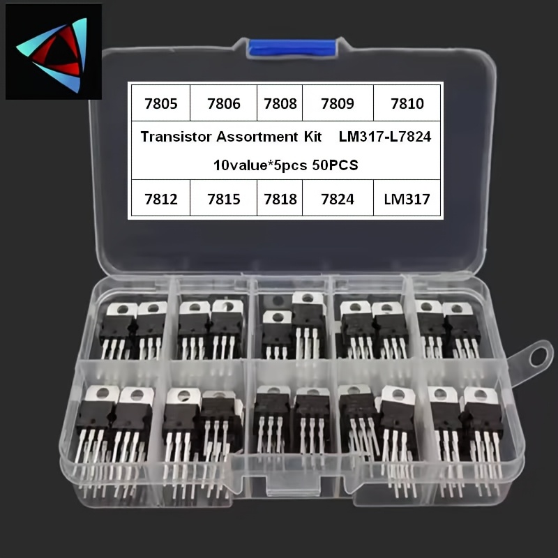 Image of 10 Kinds Of 50pcs Of 7805/7806/7808/7809/7810/7812 /7815 /78 Llm3 Lm17 Three-terminal Voltage Regulator Tube Classification Box Kit