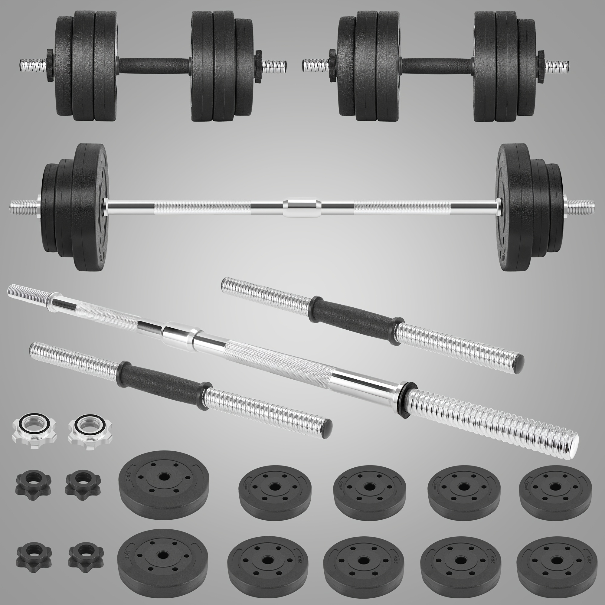 TEMU 70lb 3 In 1 Adjustable Dumbbell Set, Barbell Free Weight Set With Connectorweightlifting Dumbbells For Ven Women Strength Training Body Shaping Home Gymequipment