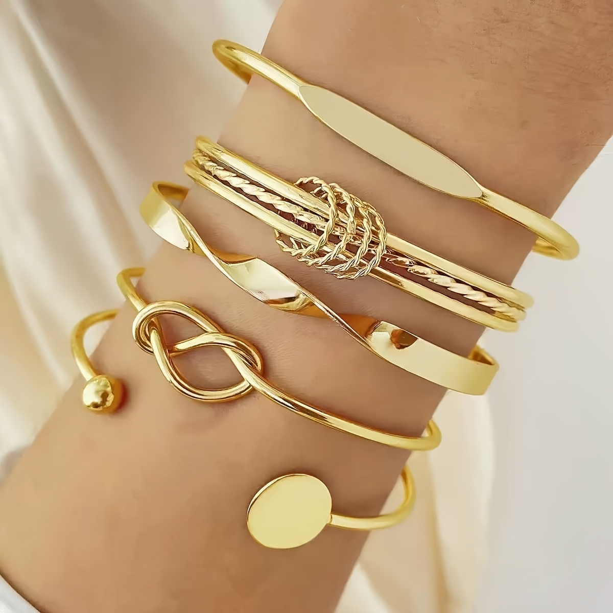 5pcs/set Creative Adjustable Ladies Bracelet Opening Exquisite Ladies Gift Bracelet Gift Suit