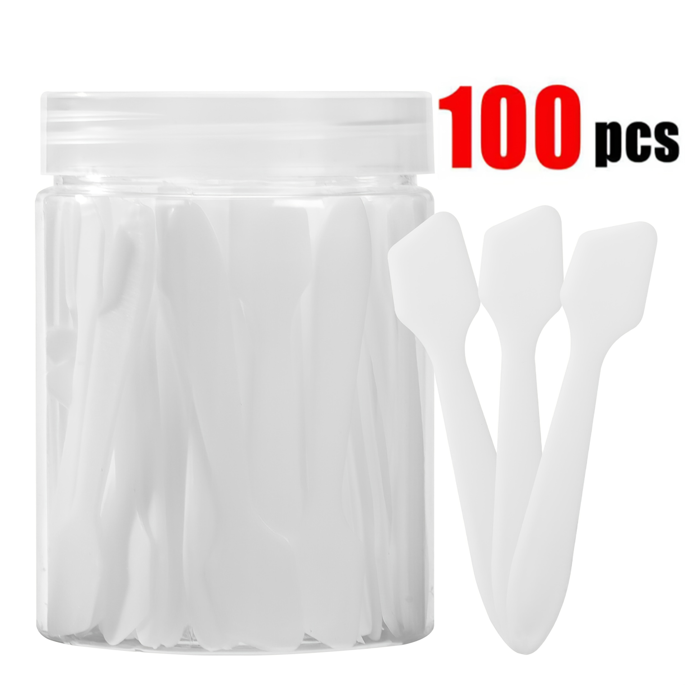 TEMU 50pcs/100pcs Makeup Spatula - For Cosmetics, Creams, Small Spoons - Makeup Spatula - Mini Applicator For Blending Creams, Skincare Products Or